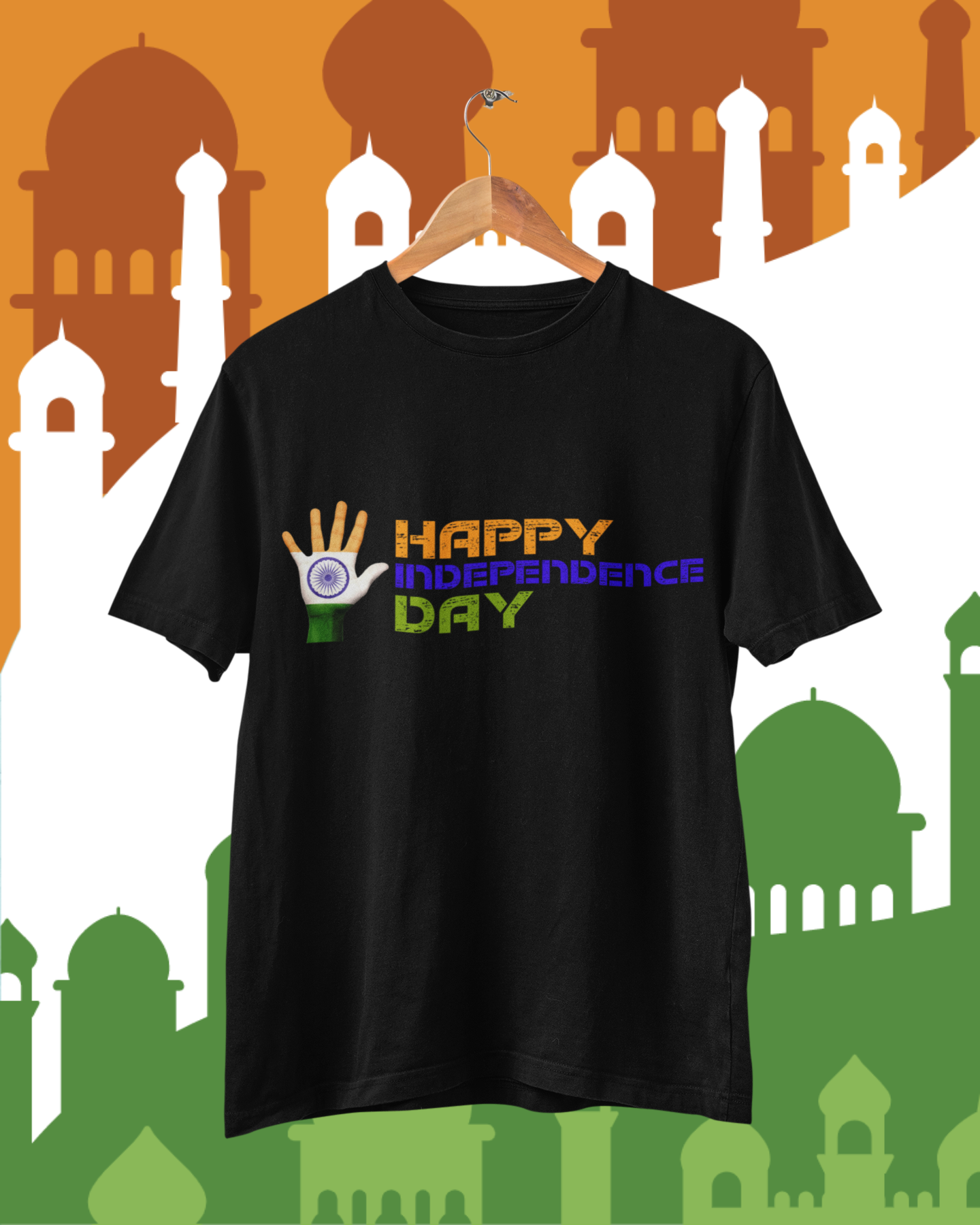 Tricolor Handprint T-Shirt – Indian Flag Edition